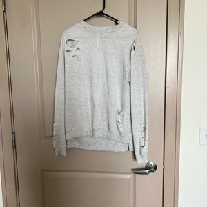Lulus destroyed crew hoodie
